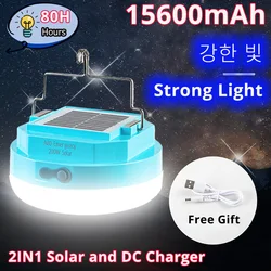 15600mAh Solar Rechargeable LED Camping Strong Light with Magnet  Portable Torch Tent Light Work Maintenance Lighting 100000lums