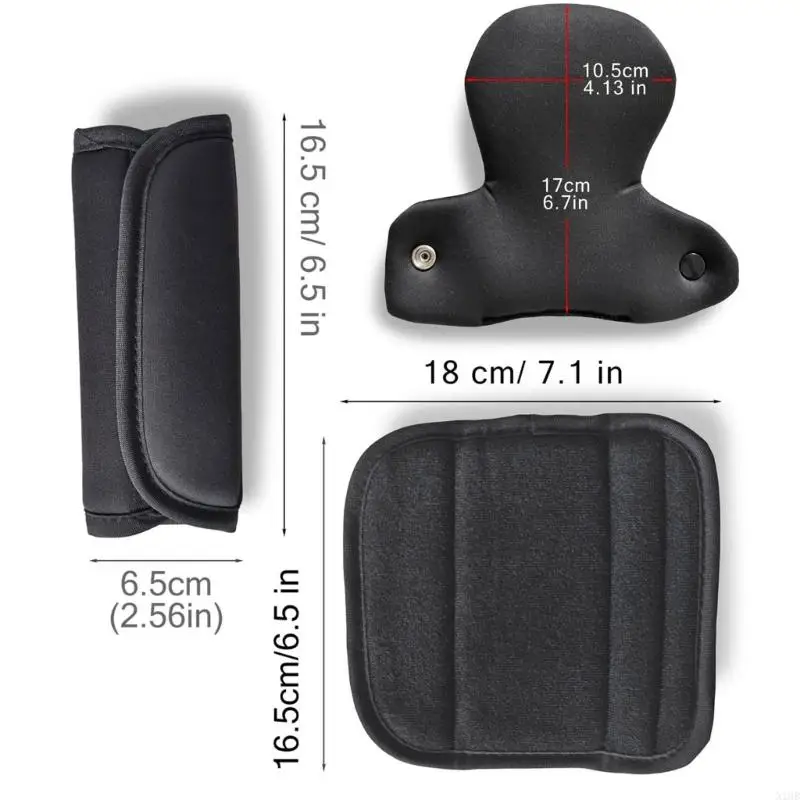 3 piezas Correo asiento automóvil 3 piezas Protectores hombro acolchado suave para bebés fáciles instalar y con