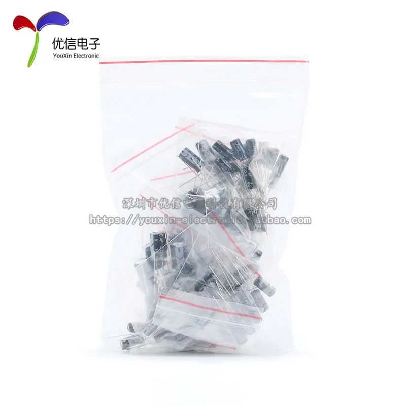Component package, electrolytic capacitor package 1UF-470UF 12 kinds, 10 of each, a total of 120 pieces