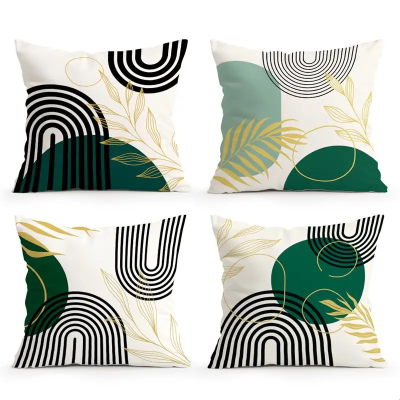 Bohemian Abstract Leaves Cushion Covers 18x18Inch Couch Throw Pillow Case For Car Pillowcase Living Room Xmas Home Decoration