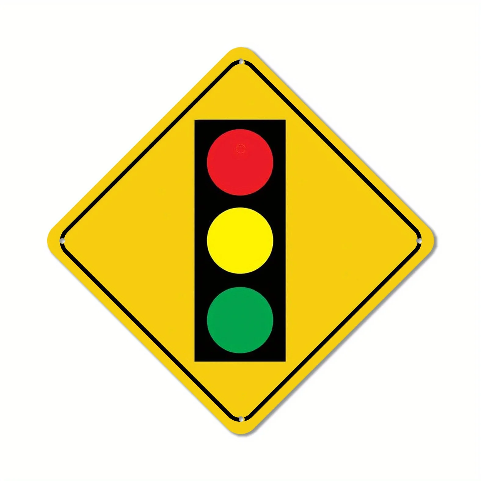 Metal material intersection warning light sign (with pedestrian crossing symbol) - Pedestrian prohibition warning device