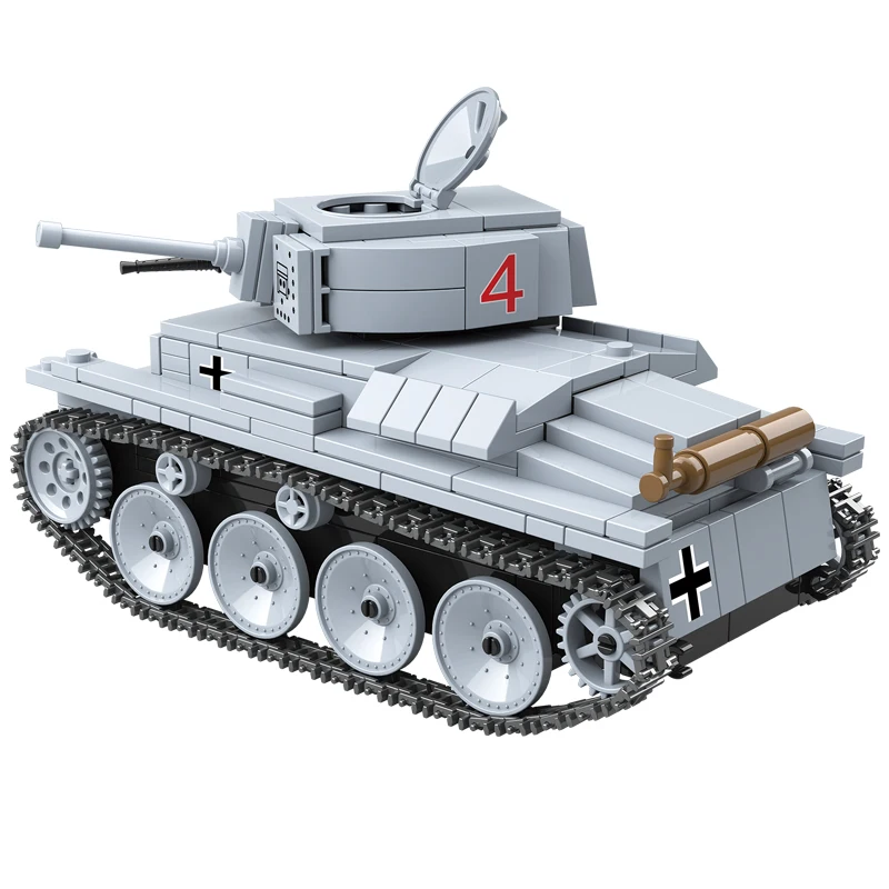 WW2 Military Tank German Marder III Set LT-38 Model Building Blocks Self Propelled Anti Gun Weapon Bricks Kids Toys for Children