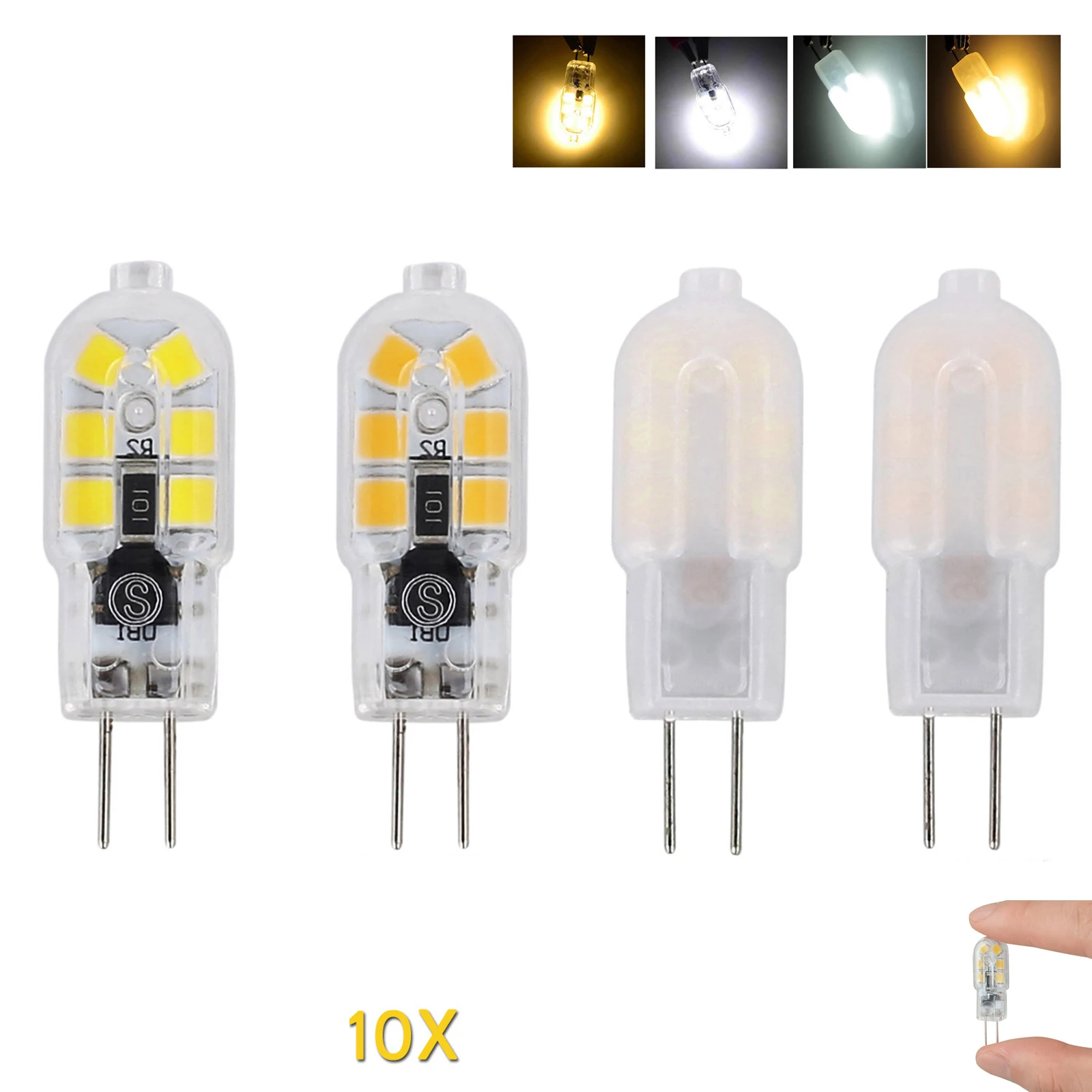 

10X 3W G4 LED Corn Light Bulbs Decorative Bombillas Spotlight Silicone Degree lamps Night Power 220V Cool mini 2835 Home 12V Low