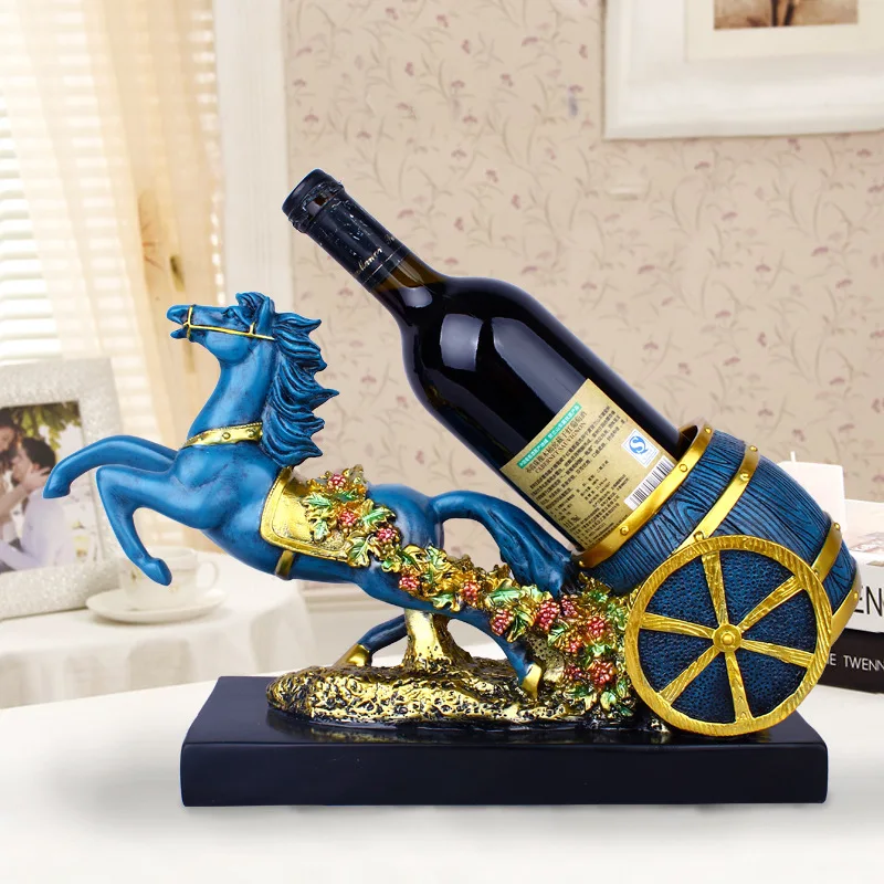 

European Horse-Car Wine Rack Crafts, Animal Wine Rack, Resin Stand, Modern Home Decorations, Fancy Room Decoration