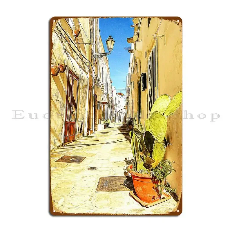 Typical Village In Salento Metal Plaque Poster Personalized Kitchen Cinema Poster Create Tin Sign Poster