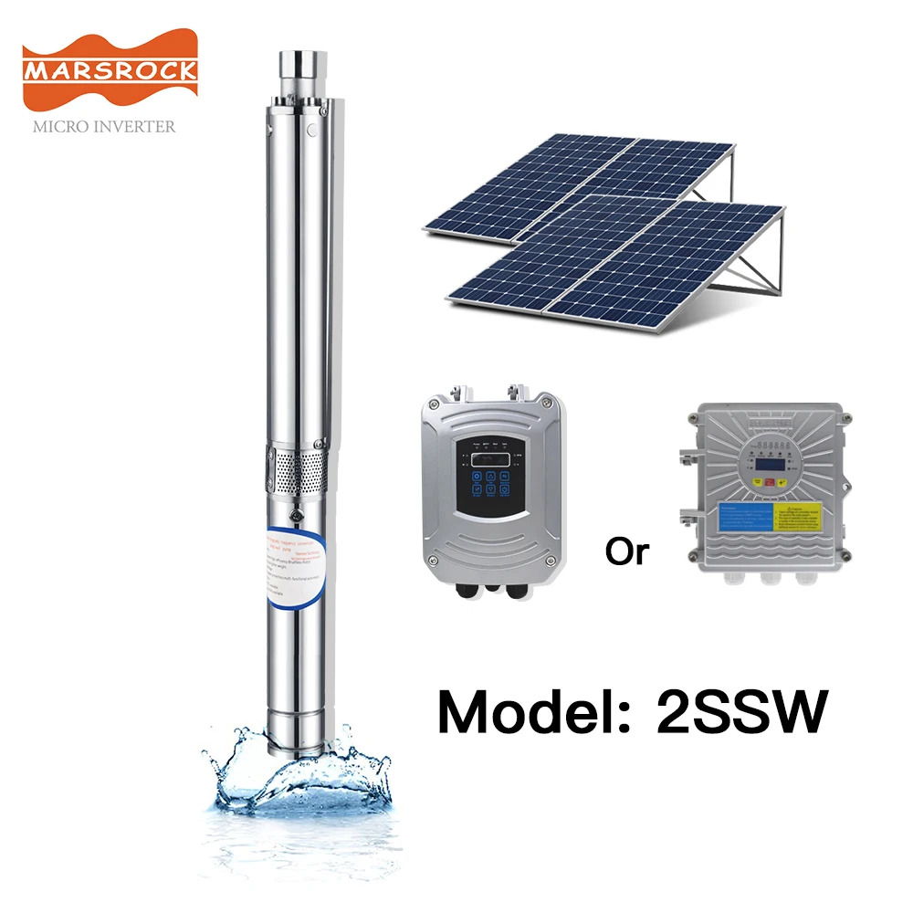 200W 48V DC Brushless High-Speed Solar Deep Water Pump With Permanent Magnet Synchronous Motor Max Flow 2.5T/H Home Agriculture