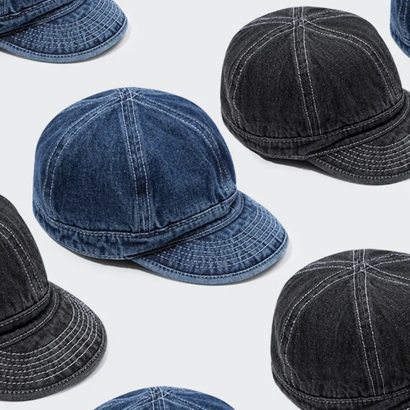 Short Brim Denim Baseball Caps For Men Summer Outdoor Leisure Visor Hats For Women Washed Cotton Hip Hop Casual Cap Unisex