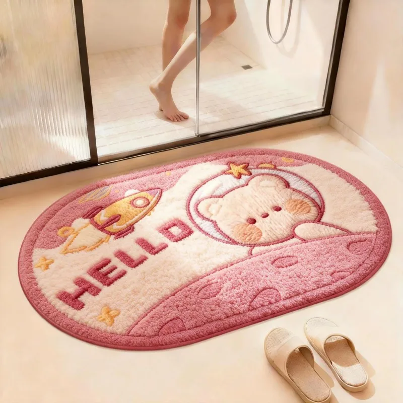 VIKAMA Cute Cartoon Animal Doormat – Non-slip, Comfortable and Warm Bathroom Doormat for Home Entrance Decoration