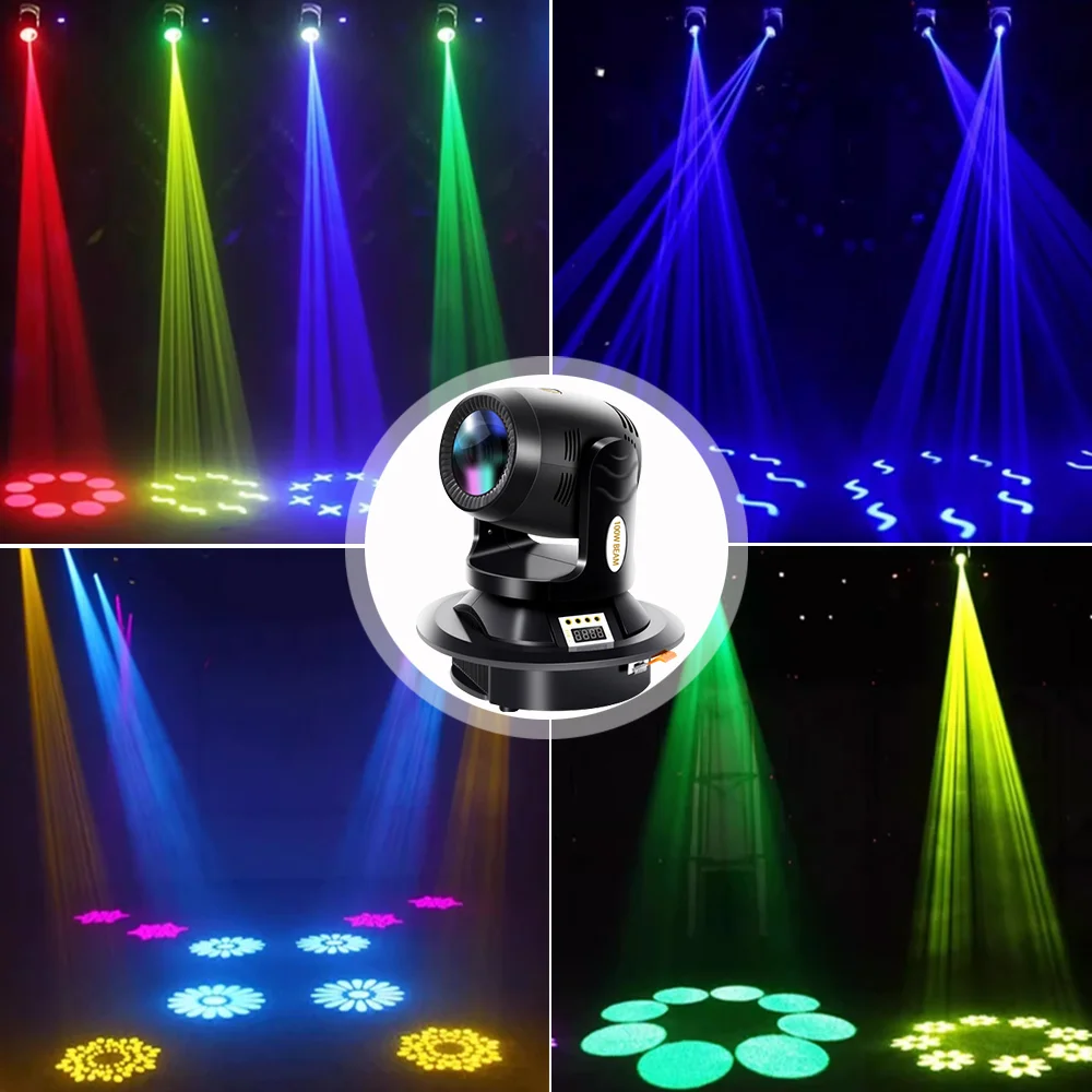 LED Spot 100W Beam Pattern Moving Head Light 6+12 Prism Effect DMX512 Controller For Projector Dj Party Disco Bar Stage Lighting