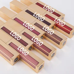 Wholesale Lipgloss Private Label Matte Liquid Lipstick Waterproof Red Lip Makeup Long Lasting Tint Lipgloss Custom Logo 30pcs