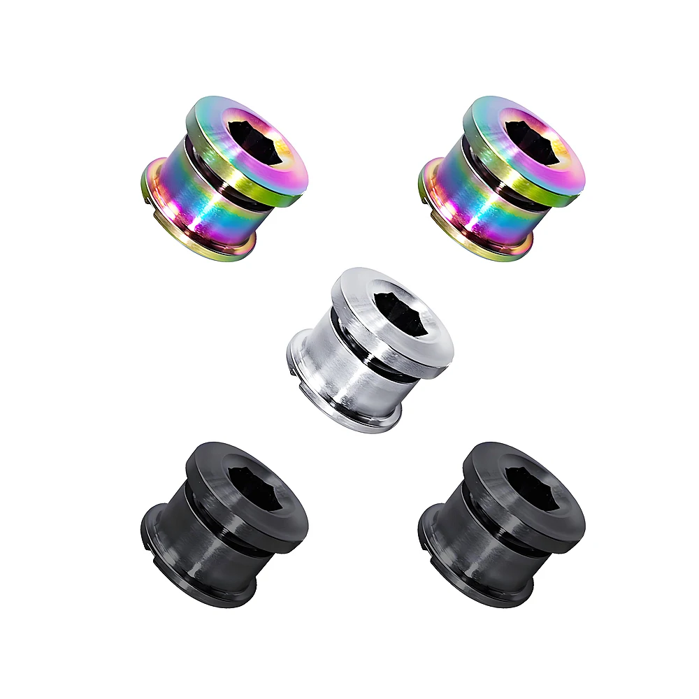 AliExpress NONE 4/5PCS Titanium Alloy Chainring Bolts Single Double Chainring Screws Mountain Road MTB Bike Crank Bolts 6.5/10.5mm Parts