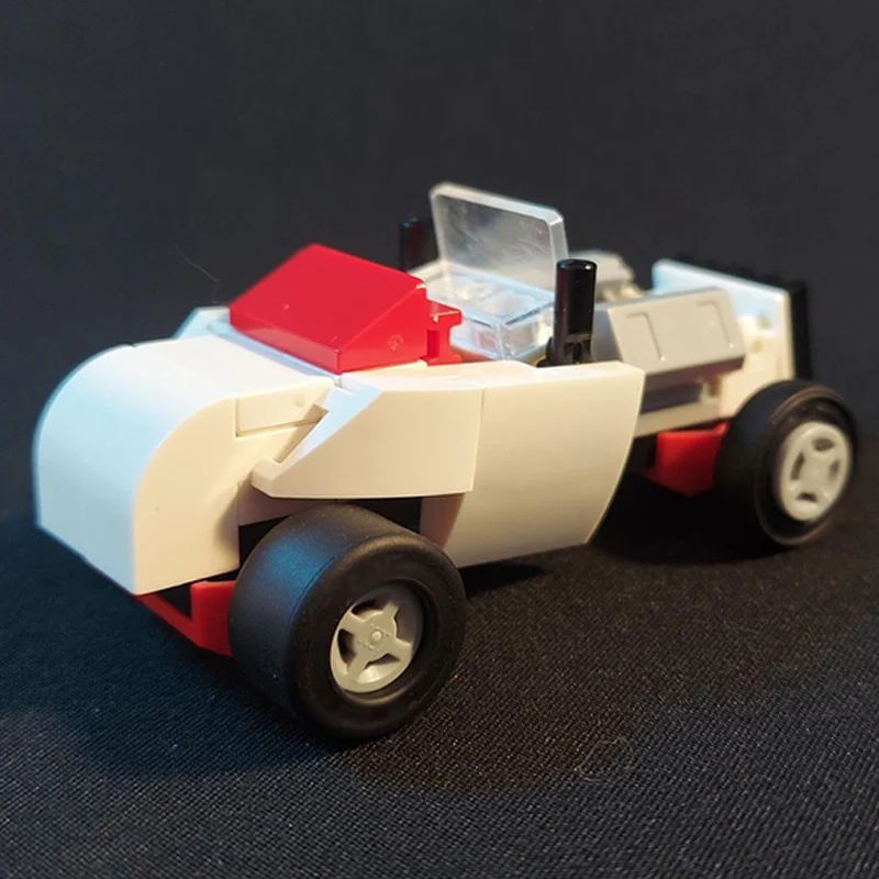 Модель скоростного гоночного автомобиля MOC, строительные кирпичи, белый родстер, трансформируемая модульная технология, детские праздничные подарки, сборные игрушки