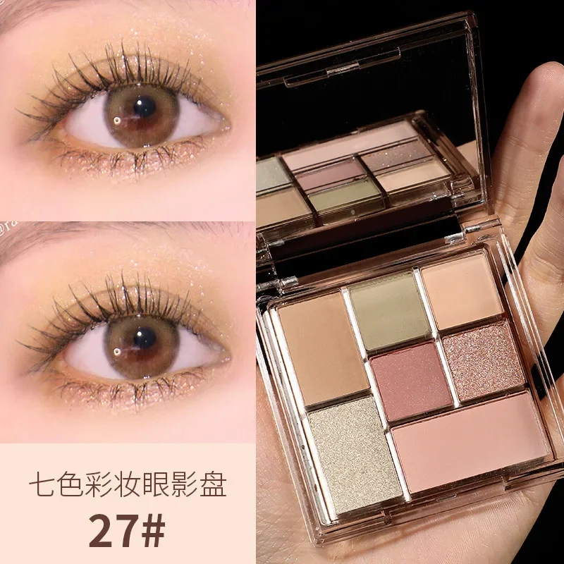 Paleta de sombras de ojos mate con purpurina, 6 colores, perlado, gris, negro, tonos brillantes, pigmentos de maquillaje, Cosméticos Palett