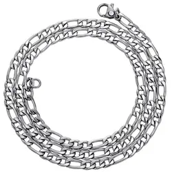 Figaro NK 3:1 Chain Stainless Steel Necklace For Men Women Link Cable Rope  3/4/5/6/7/8/10mm Wide Necklace