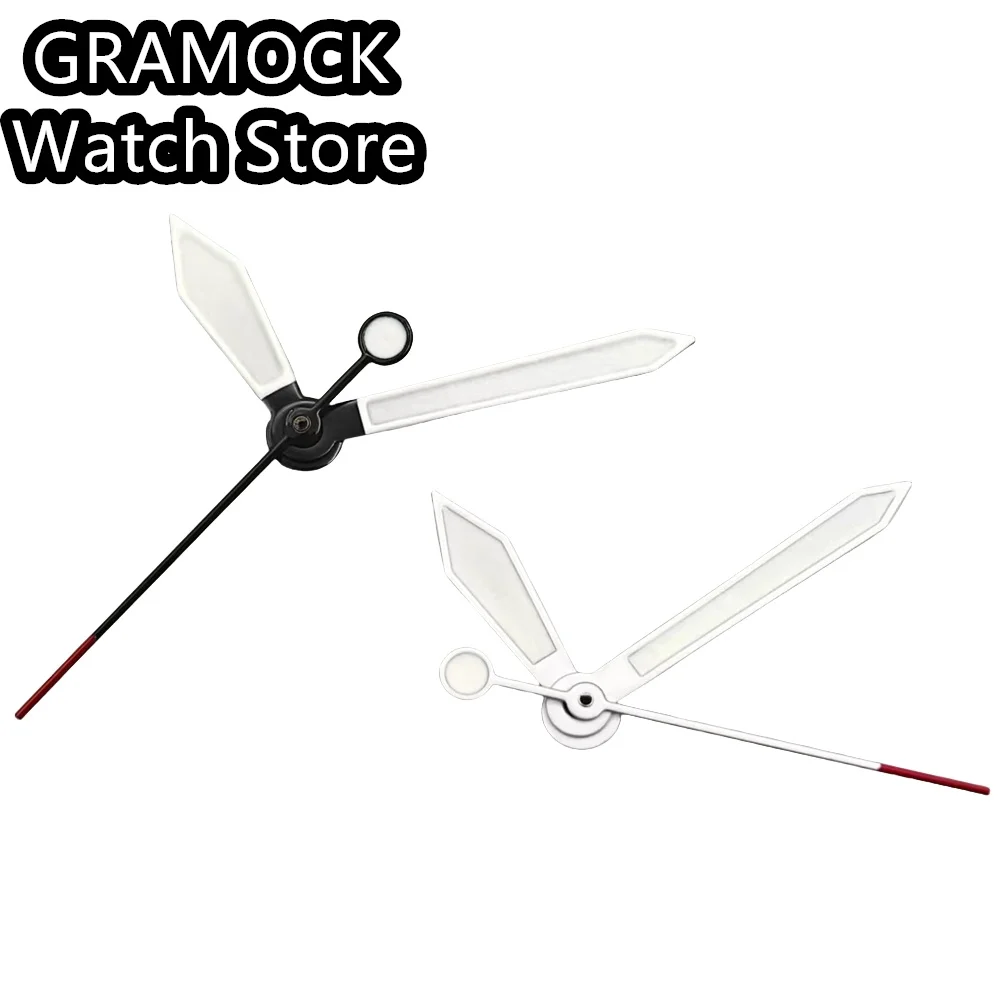 GRAMOCK Watch Hands White Black Hands Green Luminous Fit NH35 NH36 NH38 NH70 NH72 Automatic Movement Accessories