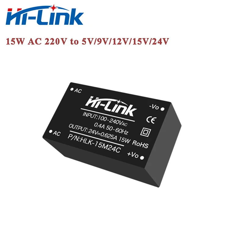 HiLink 15W 24V 625mA Single Output HLK-15M24C 110V 220V AC DC Power Supply Module