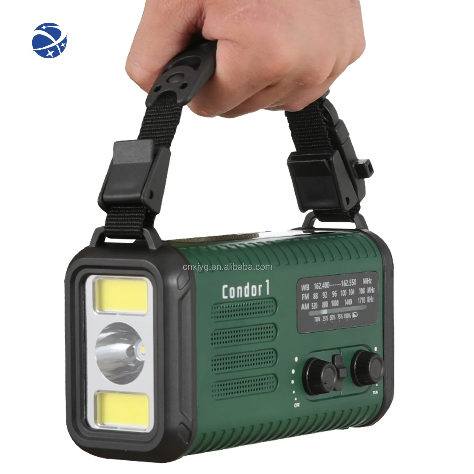 YYHC High Quality Outdoor 20000mah Portable Emergency Radio Flashlight Hand Crank Solar Charge Weather Radio