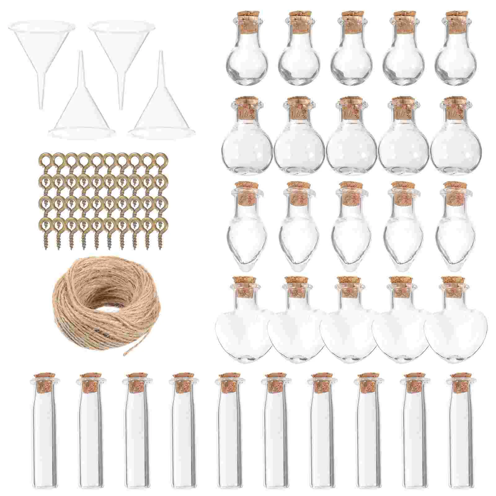 

1 Set of Small Cork Wishing Bottles Clear Glass Bottles for DIY Crafts Wishes Collecting Bottles Crafts