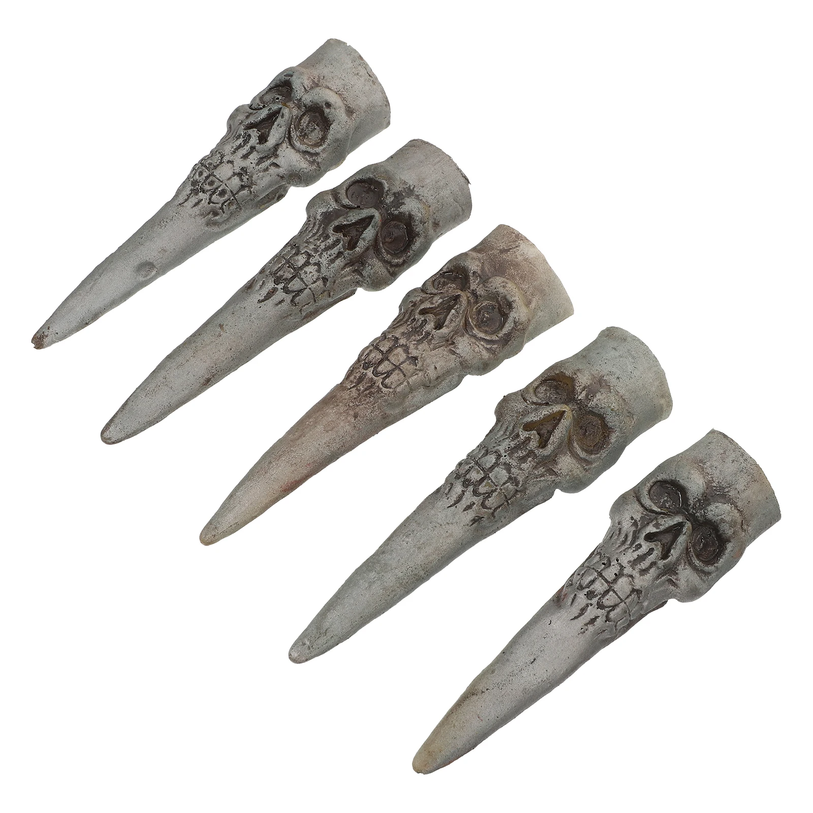 

5pcs Fake Finger Nails Halloween Witch Fingers Costume Props Zombie Claw Covers Cosplay Party Accessories Plastic