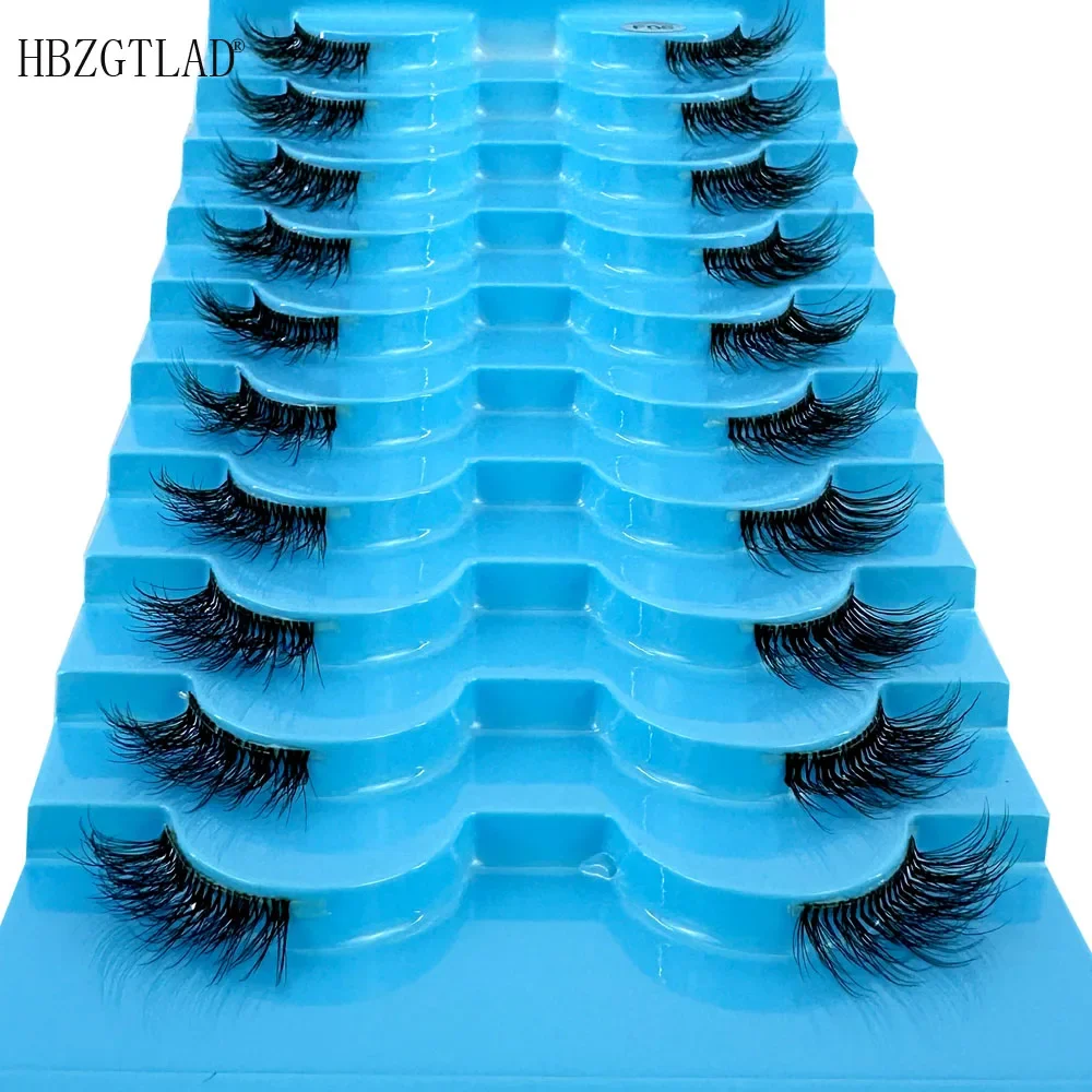 10pairs Half/full eye Mink Eyelashes Clear Band Eyelashes Crisscross Transparent Band False Eyelashes Dramatic Lashes Upper Lash