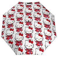 8-Rib Three Fold Auto Umbrella Protection Rain And Sun Hello Kitty Cartoon Cat Umbrella Fishing Foldable Reinforced Umbrellas