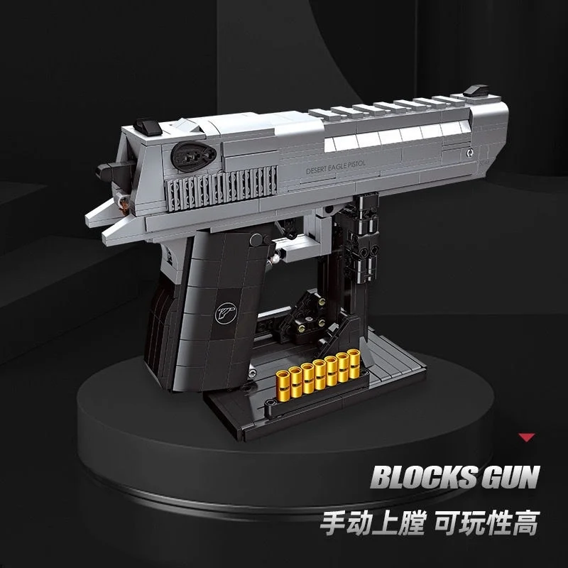 92400 Desert Eagle pistol can be fired and assembled Building Blocks Toy MOC Assembly Bricks Gift for Kids Birthday Christmas