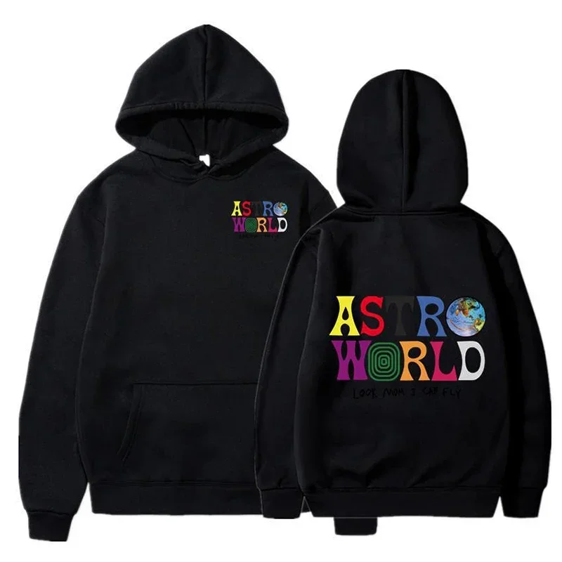 Travis Scott-printed Sweaters for Men and Women, Hooded Pullover with I Can Fly Letter, Casual Sportwear, Astroworld, Fashion