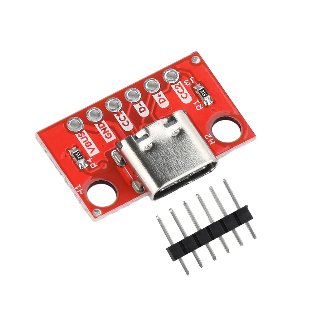 5/1PCS USB Type-C Connector Board 3.1 Serial Basic Breakout Female Connector Breakout Board Adapter Module With Row Needles