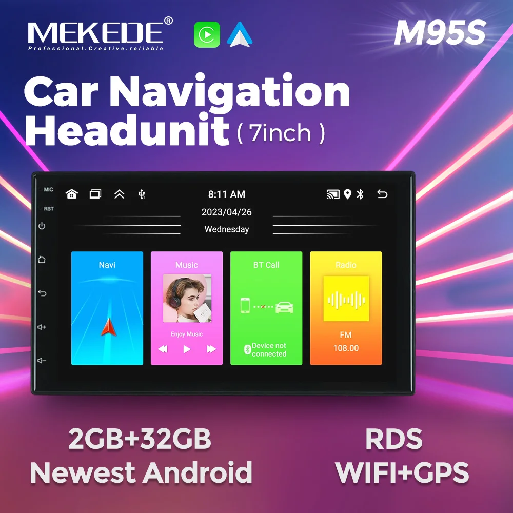 MEKEDE Wireless Carplay Android Auto Autoradio Stereo Bluetooth for BMW VW Renault Android Car Radio Universal Multimedia Player