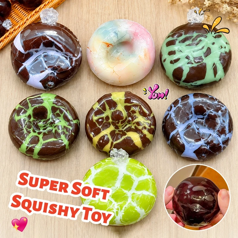 Wax Crushing Crispy Squishy Chocolate Ball,Matcha Mint Squeeze Fidget Toy,Stress Relief Sensory Hand Play Ball Home Office Party