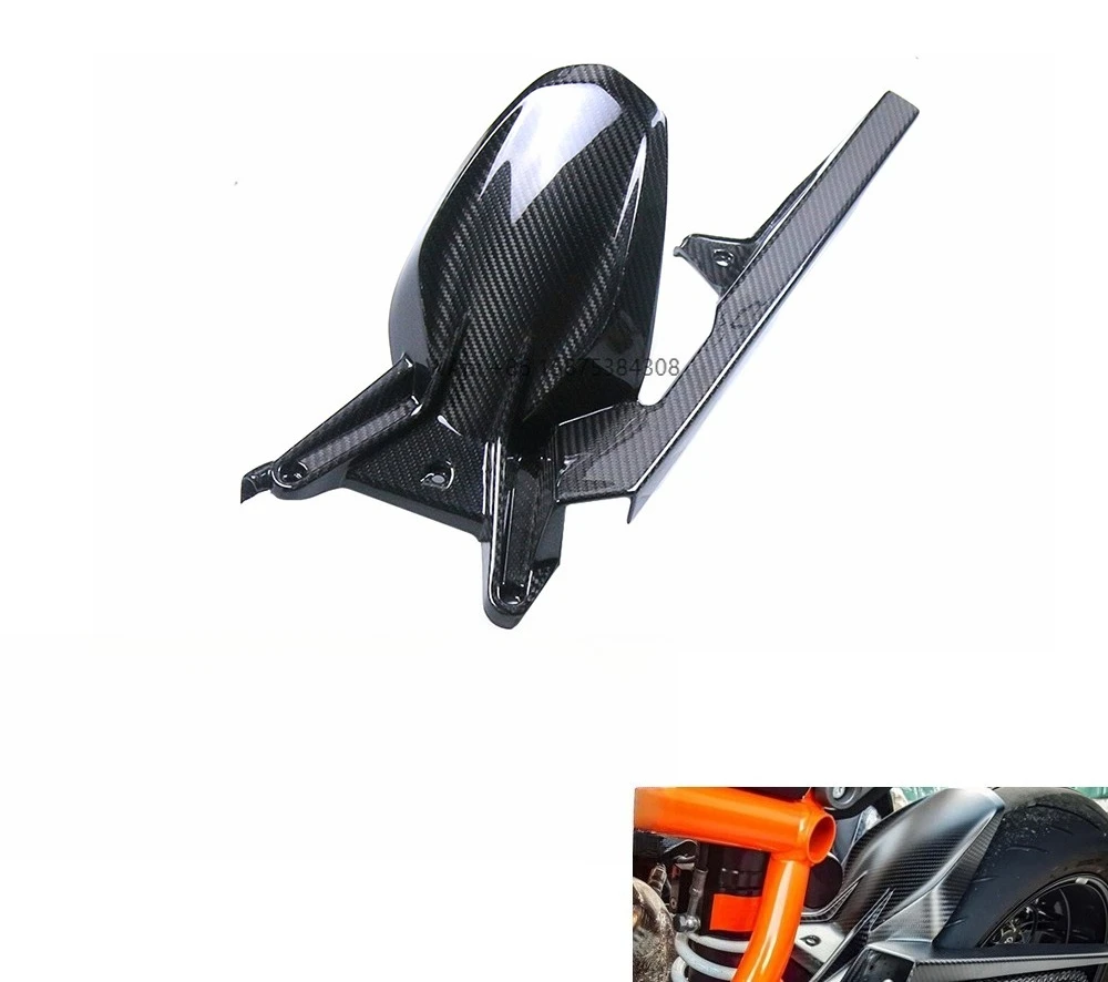Dry Carbon Fiber Motorcycle Rear Fender Splash Mudguard Chain Guard for 1290 Super Duke R 2020+