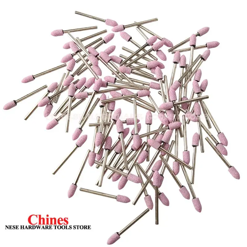 100PCS/Kotak Batu Abrasif Pemoles Penggiling Mata Bor Listrik Roda 6mm Untuk Alat Putar Dremel