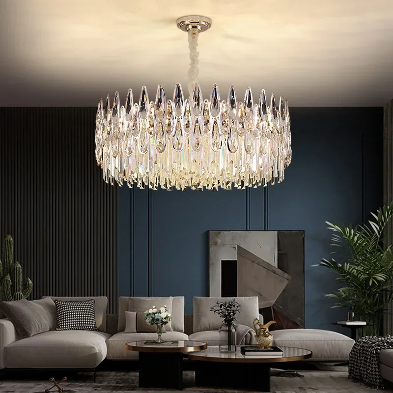 Woonkamer Eetkamer Postmoderne Hal K9 Kristallen Kroonluchter Rond Licht Franse Villa Slaapkamer Moderne Plafondlamp