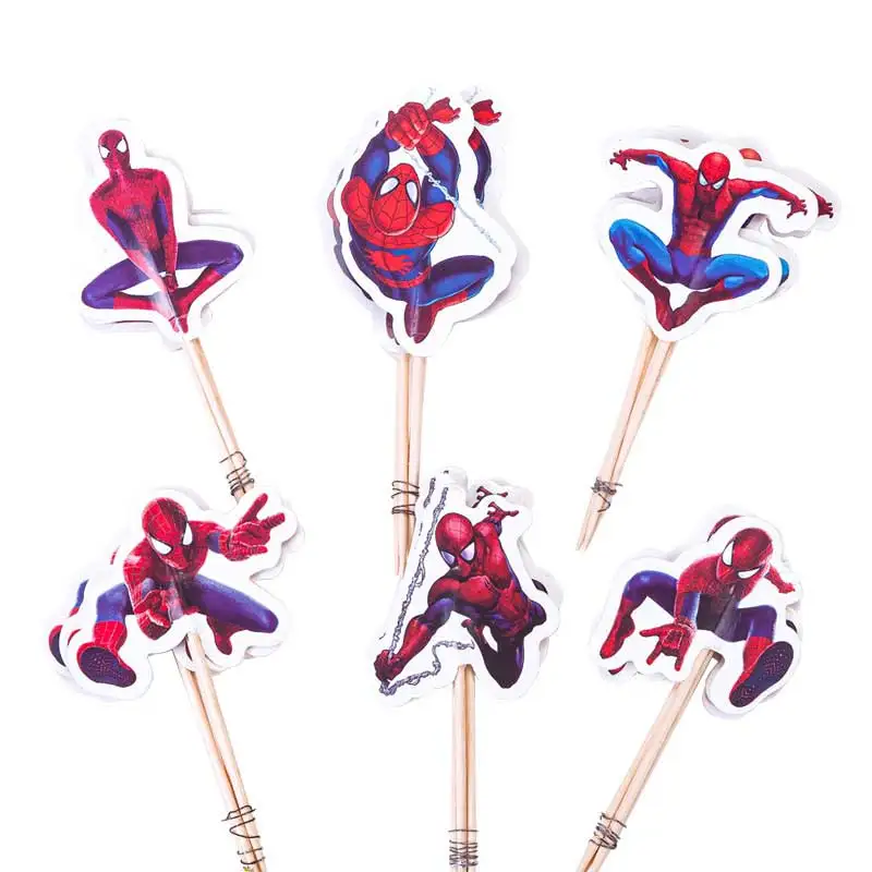 Super Heros Avengers Minnie Cake Topper Baby Shower Cake Decoration Cupcake Toothpick For Kids Birthday Party Cake Supplies