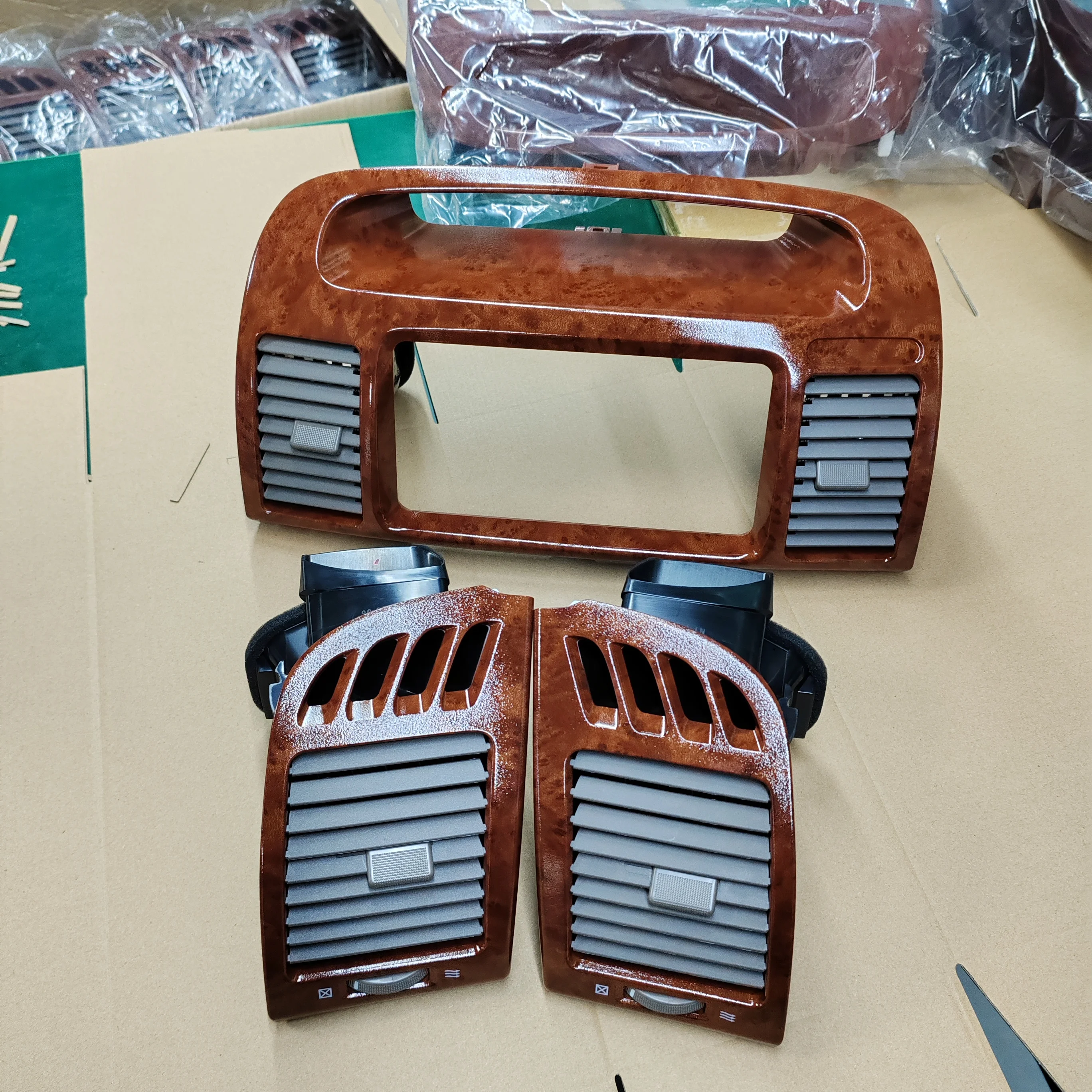 

HUIYAN brand new 3pcs wood for Toyota Camry 2003-2006 Car Interior Center Dash A/C Airvent Outlet Grille Air Vent