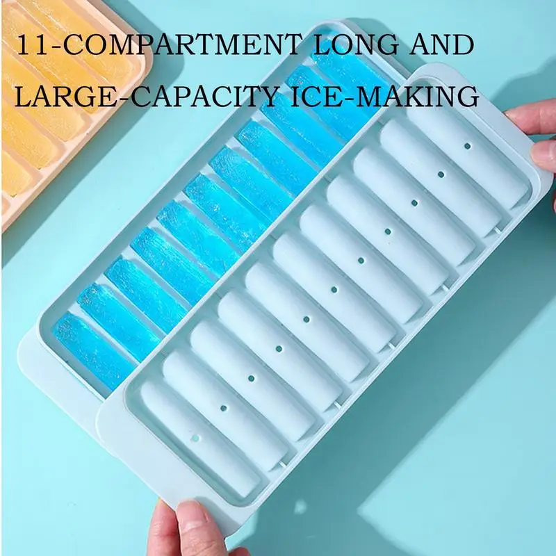 قالب صينية الجليد C ube مع غطاء صانع الثلج 11-مكعب سهل الإصدار I ce مكعب قوالب الصيف المطبخ بار لتقوم بها بنفسك أدوات صانع المشروبات المثلجة