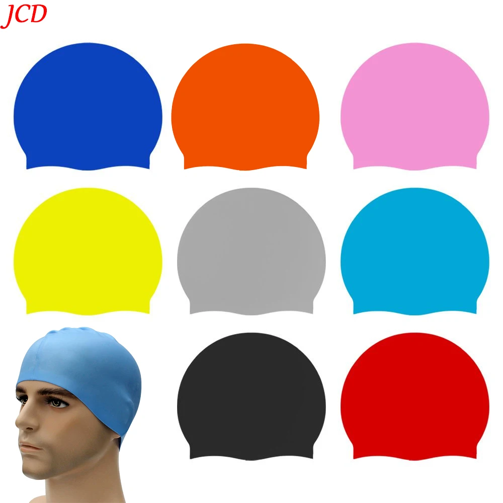 1PCS Silicone Swimming Cap Men Women Long Hair Waterproof Color Sports High Elastic Adults Swim Pool Hat Diving Hat