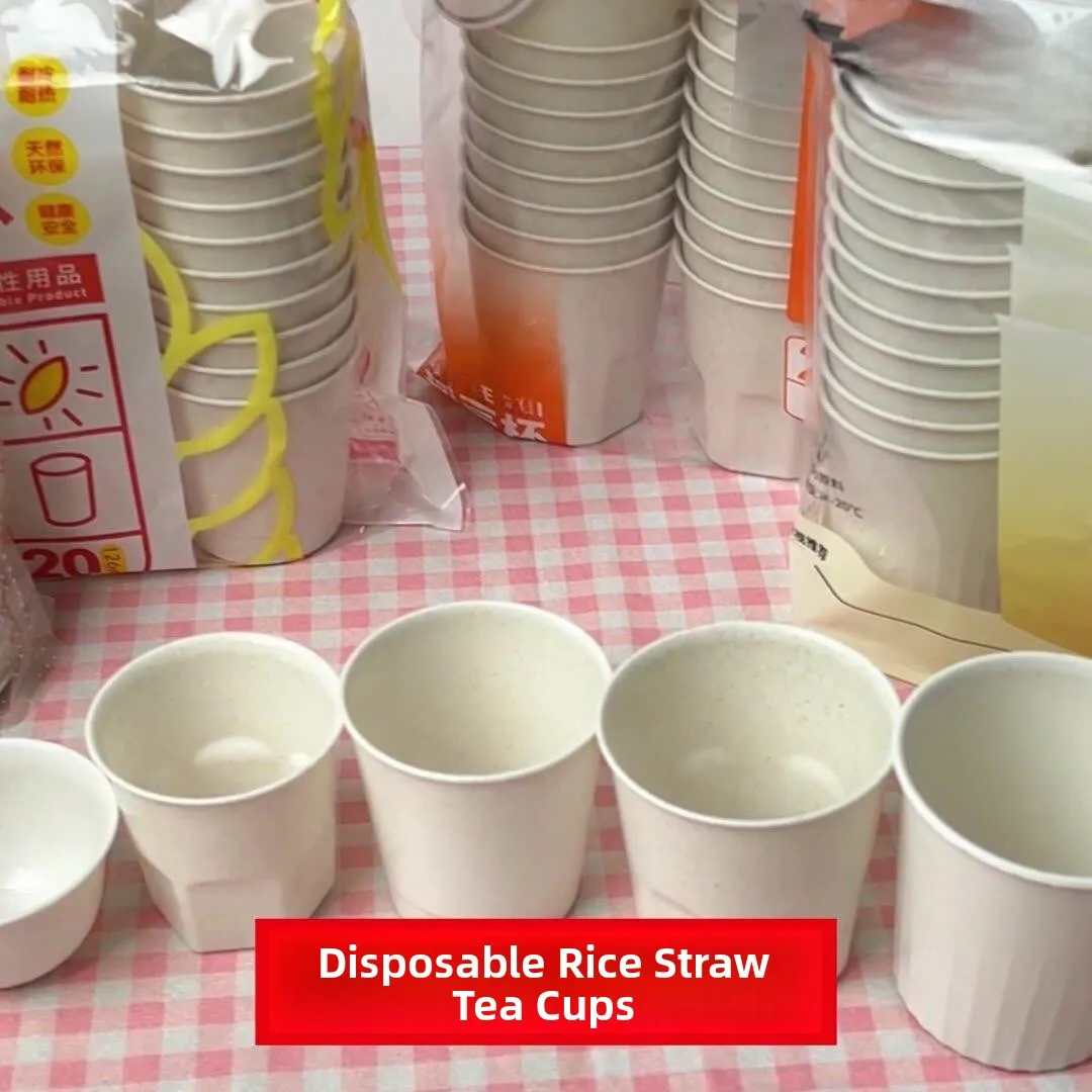 High-End Disposable Hard Plastic Cup Rice Hull Gongfu Tea Small Cup Hot Water Suitable Once-Use Tableware Disposable Tea Set