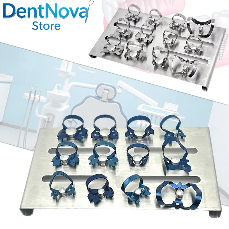 

Dental Rubber Dam Clamps Endodontic Ivory Style Stainless Steel Curved Clamp Retainer Frame Holder Dentist