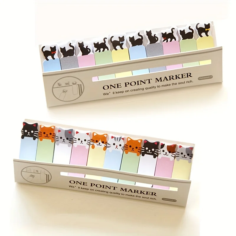 Office Decoration Cute Funny Joy Cat Style Sticker Bookmark Memo Marker Point Flags Sticky Notes Writing Label
