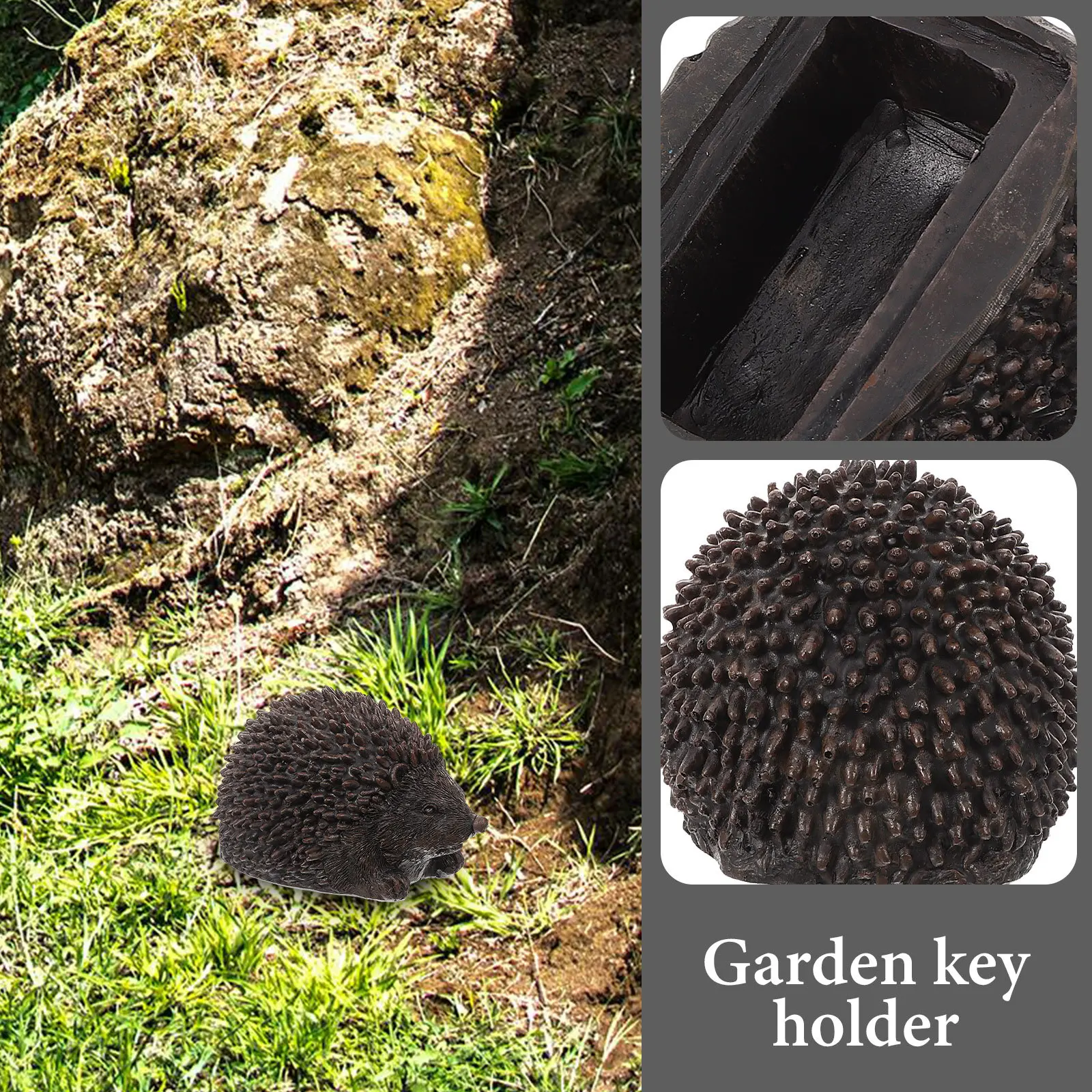 Key Hiding Box Hedgehog Shape Resin Durable Safe Outdoor Garden Statues Hidden Holder Boxes Storage Container Decor Crafts