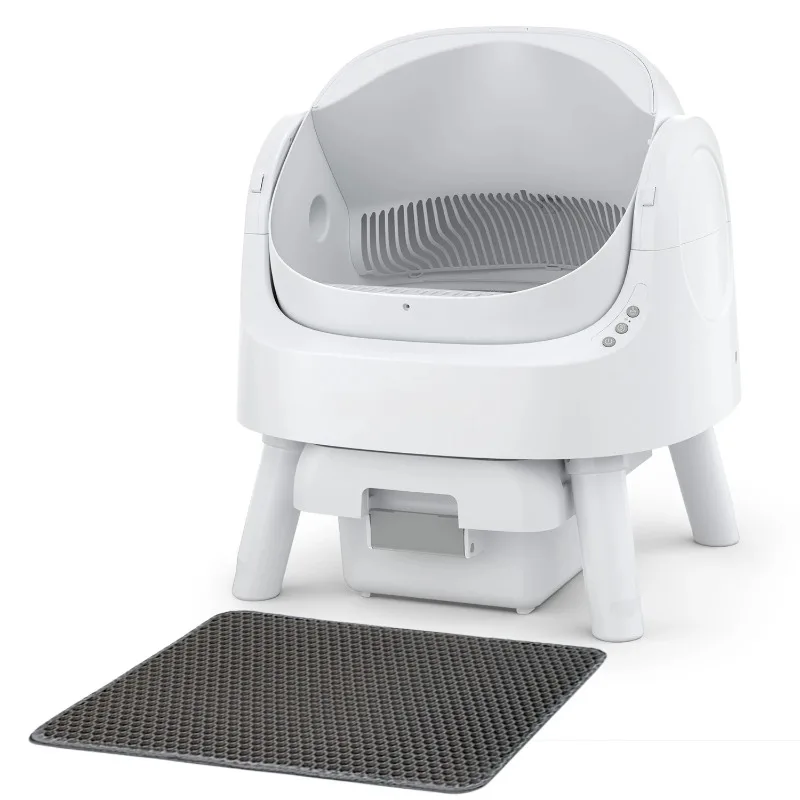 Newly upgraded self-cleaning litter box with open top design for multiple large cats