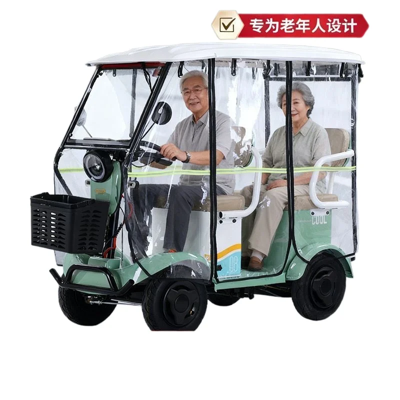 New Electric Four-wheeler with Carport Women Pick Up and Drop Off Children Household Electric Car for The Elderly