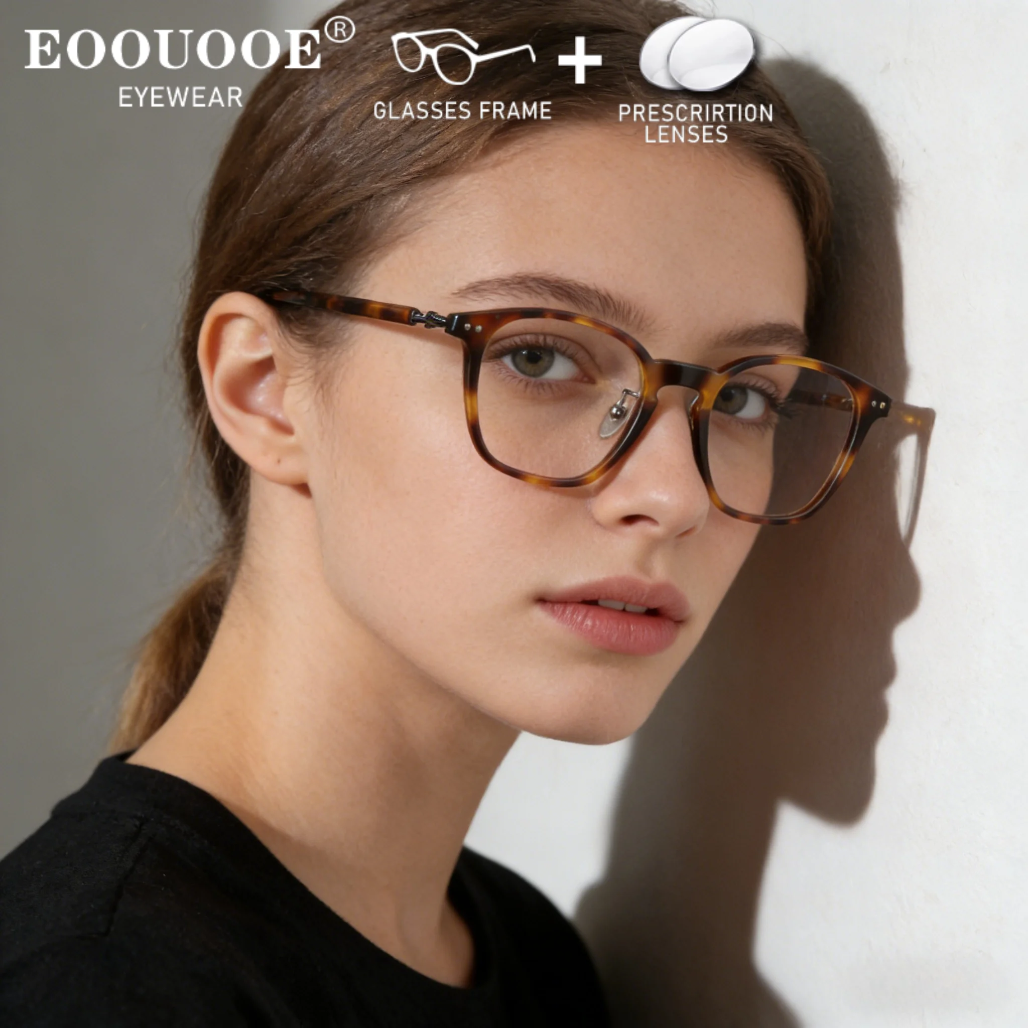 

Vintage Tortoise Acetate Glasses Myopia Prescription Lenses Optical Eyewear Customiz Progressive Anti Blue Light Eyeglasses