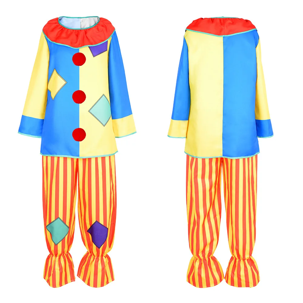 Alterable Clown Joker Circus Clown Costume Top and Pants Cosplay Costume Halloween Masquerade Carnival Party Outfits for Men