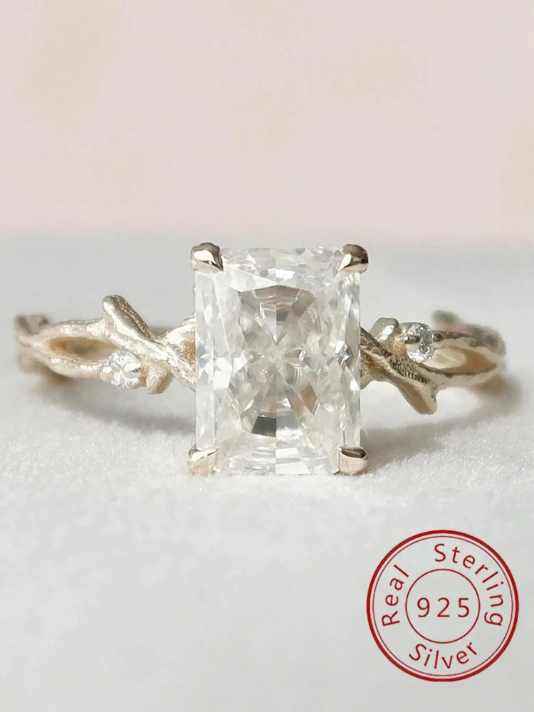 

Изысканное модное прямоугольное кольцо из стерлингового серебра 925 пробы с цирконом для женщин, помолвка, годовщина свадьбы, повседневная одежда, ювелирные изделия