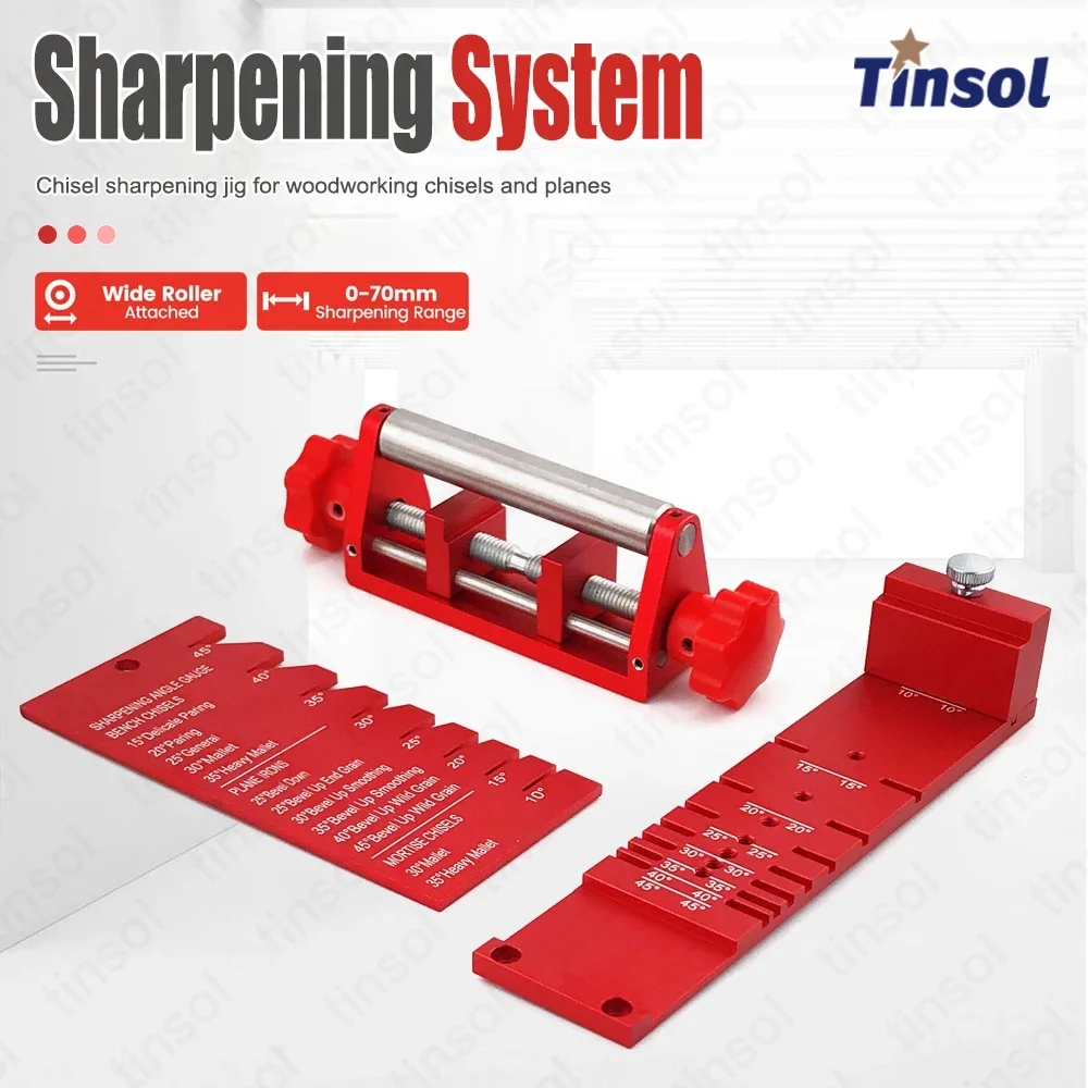 TINSOL Wood Chisel Honing Guide Kit for Chisels and Planes Width 0.1 to 2.8 inch Precision Sharpening Angle Fixture Angle Gauge