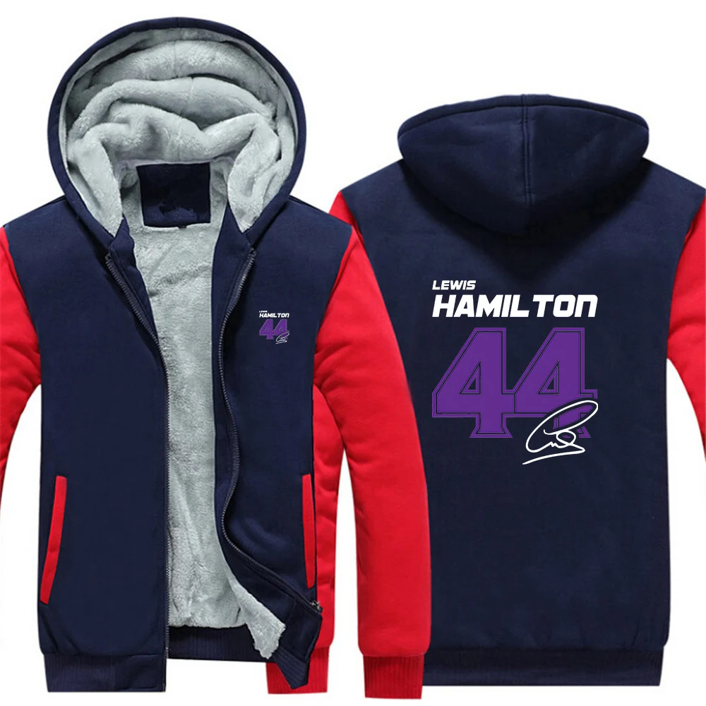 Lewis Hamilton Digital 44 2025 New Autumn And Winter Men Thicken Zipper Cotton Hoodies Fleece Warm Comfortable Jacket