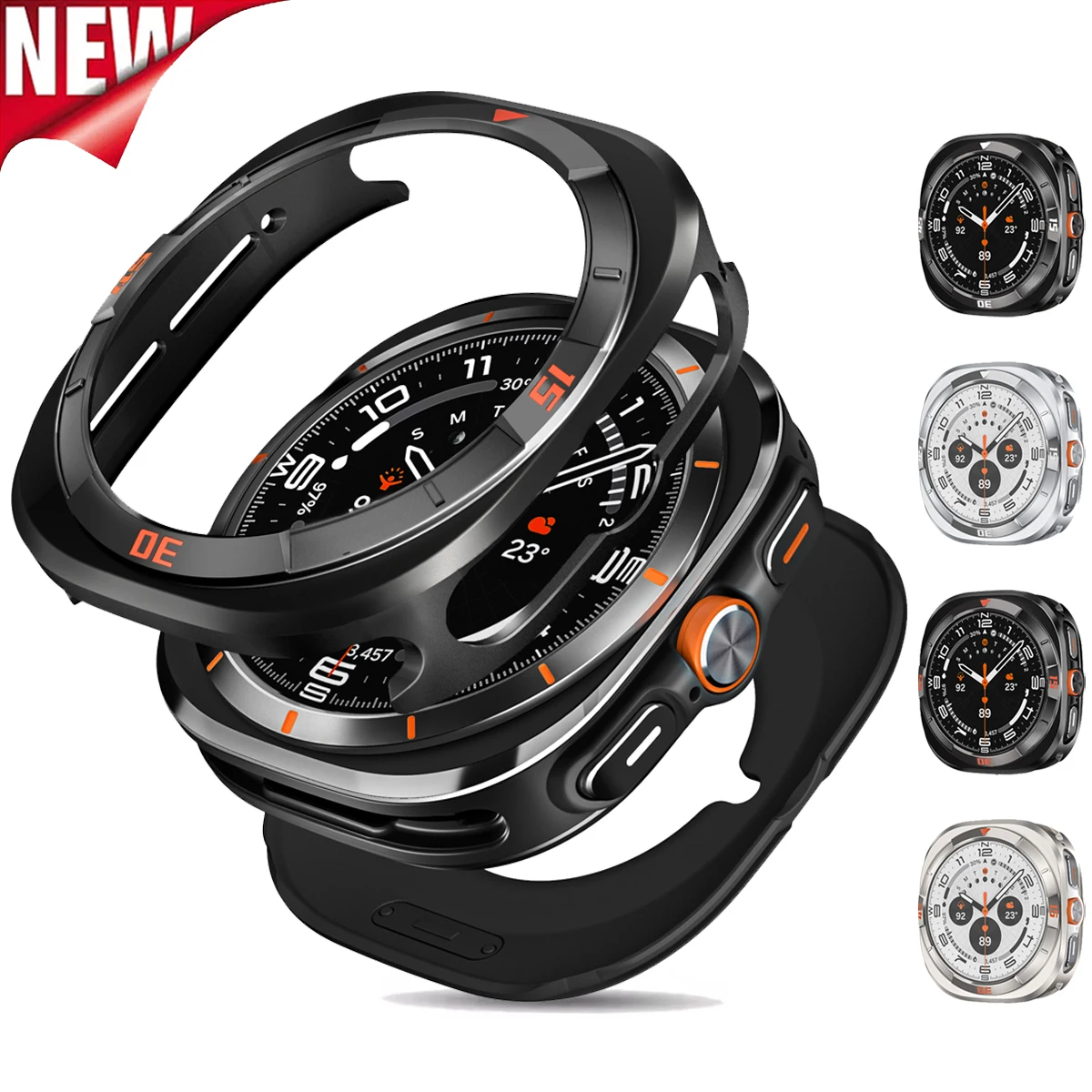 Numeric Metal Case for Samsung Galaxy Watch Ultra 47mm Aluminum Bumper Frame Screen Saver for Galaxy Watch2025 Accessories Cover