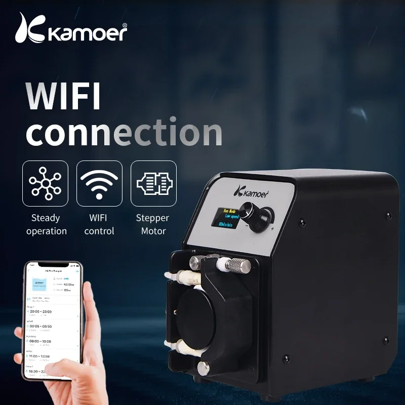 Kamoer FX-STP High Precision Stepper Motor Wifi Remotecontrol Reef Aquarium Calcium Reactor Doser Auto Peristaltic Dosing Pump